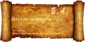 Ballon Arabella névjegykártya